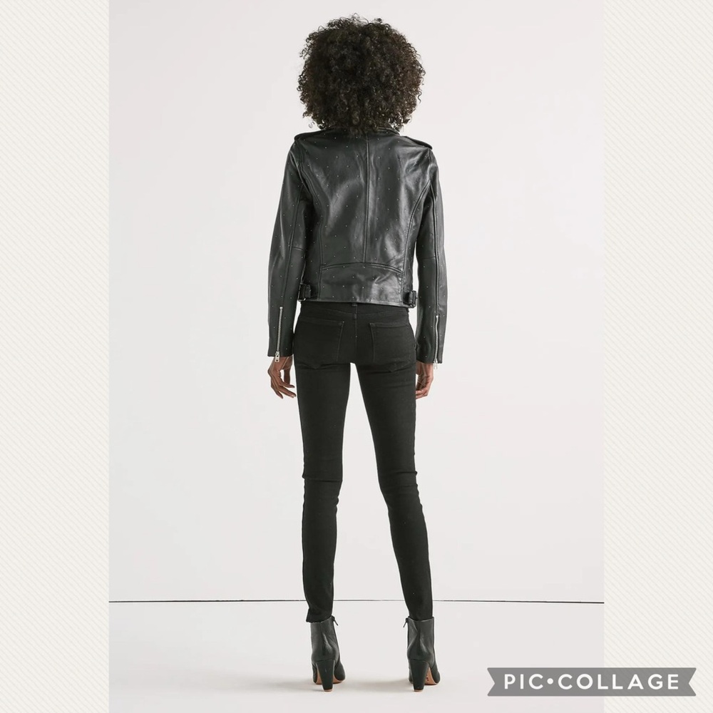 Lucky Brand Pin Dot Moto Black Leather Jacket (Price Firm) - Picture 3 of 10